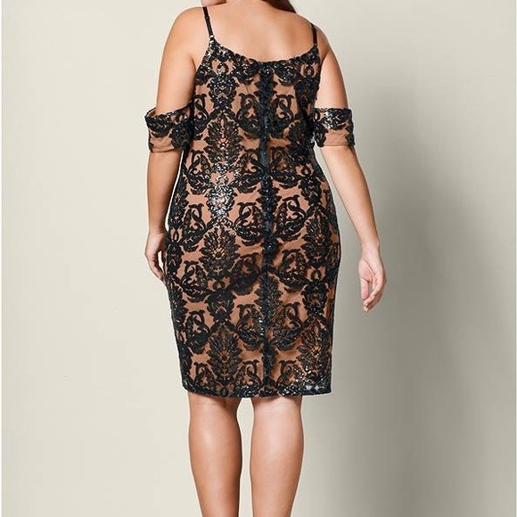 6 Hrs sale only๐most popular๐ Cold-Shoulder Dress-Sequin Size 3X beautiful - Picture 2 of 7